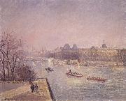Camille Pissarro Morning,winter sunshine,frost the Pont-Neuf,the Seine,the Louvre oil painting artist